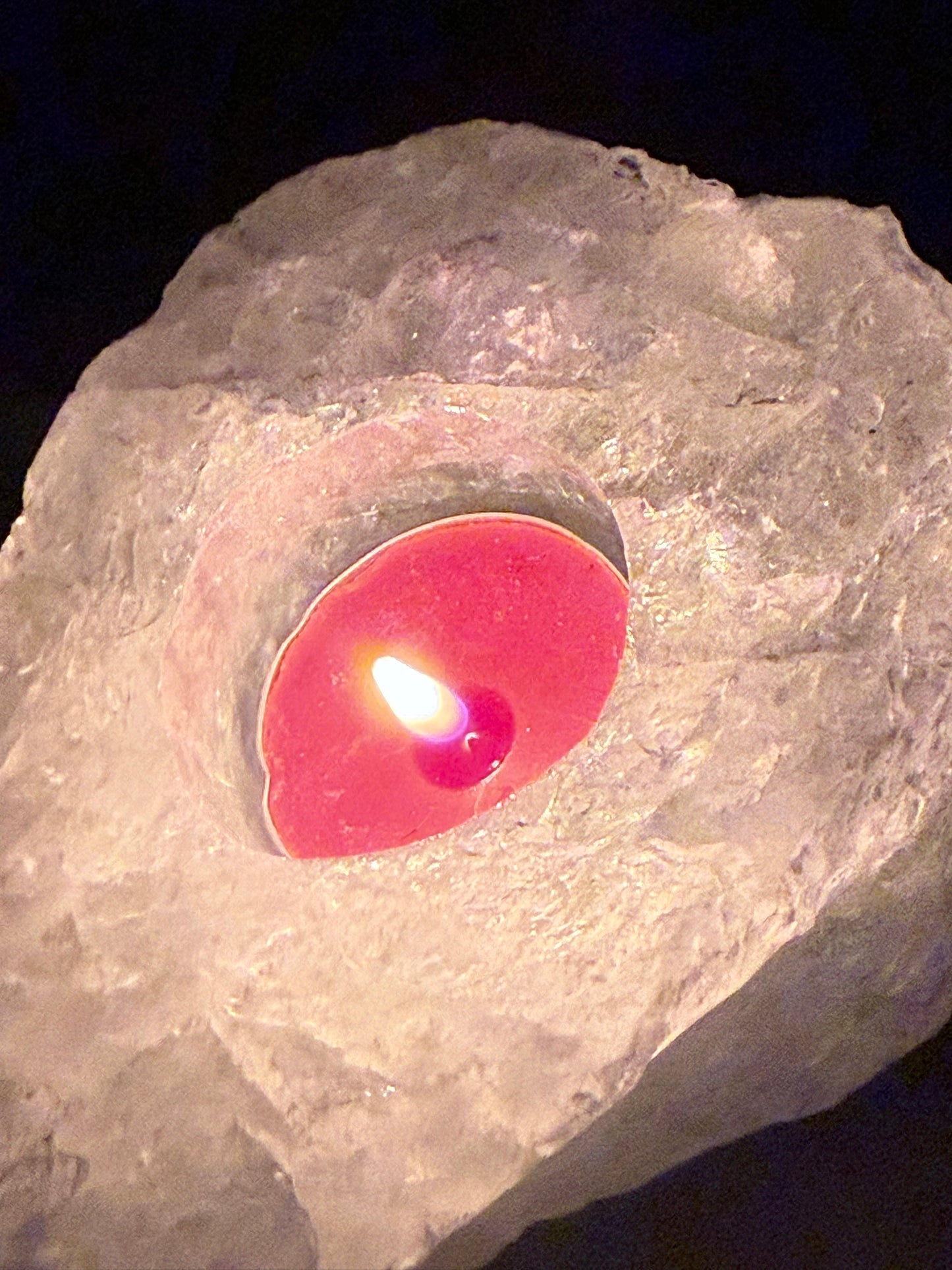 Clear Quartz Candle Holder