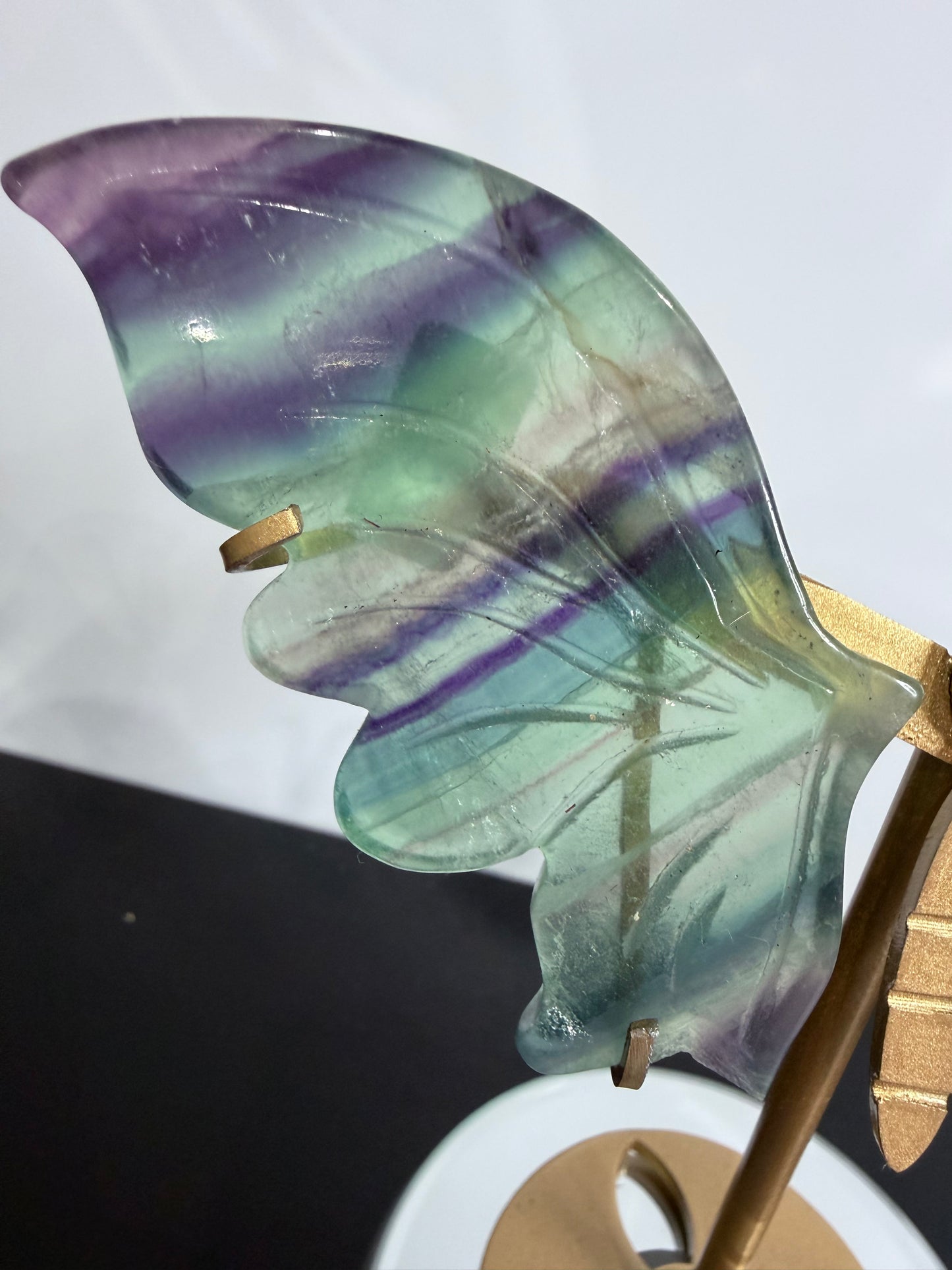 Rainbow Fluorite Butterfly on Stand – 15cm (Discounted)