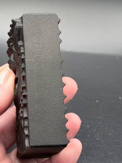 Black Obsidian Carved Dragon Book Green Eye