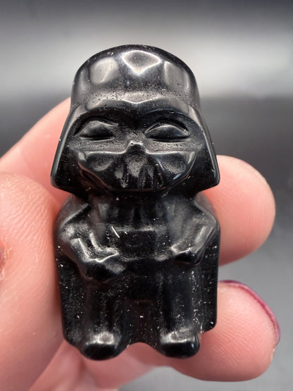 Black Obsidian Darth Vader Carving - Crystal wonderland By Lisa