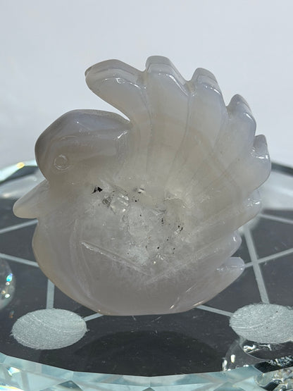 White Druzy Agate Swan – Self Standing | 5.5 cm