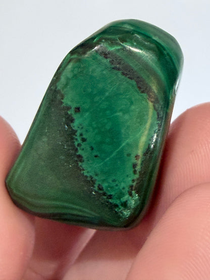 Malachite Polished Tumble Stone – Natural Banded Patterns C -