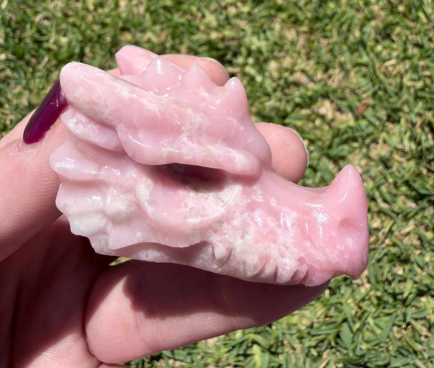 Pink Opal Dragon Head