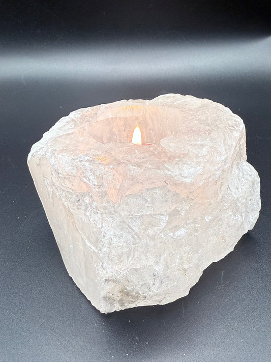 Clear Quartz Raw Candle Holder