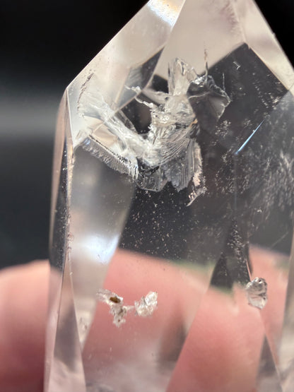 Clear Quartz Polyhedron on Rotating Stand