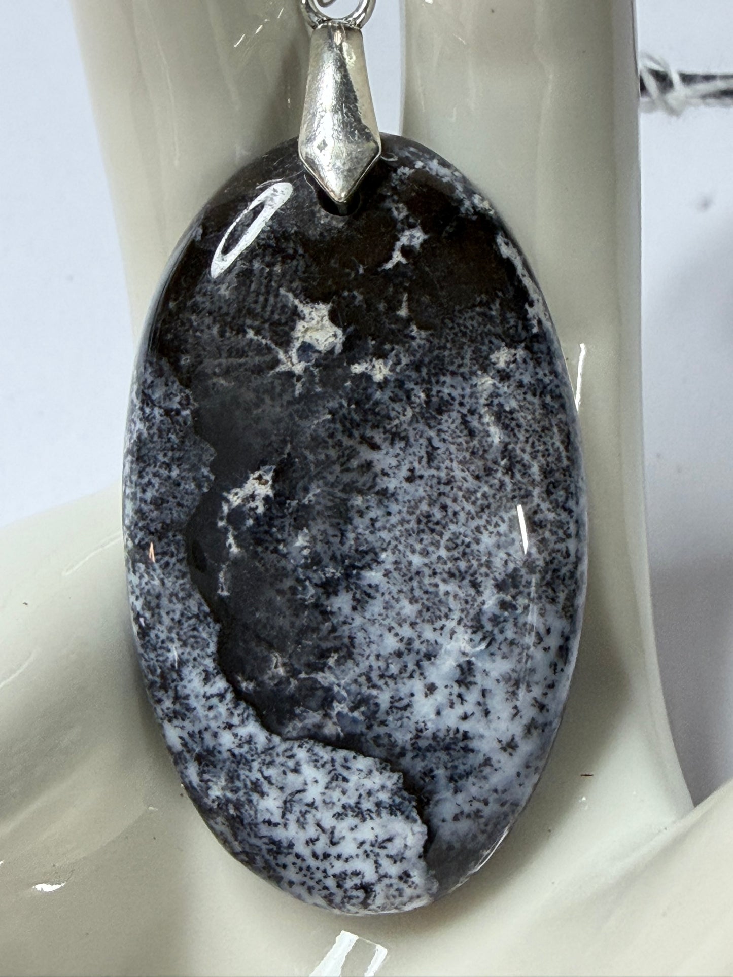 Dendritic Opal (Merlinite) Pendant Necklace