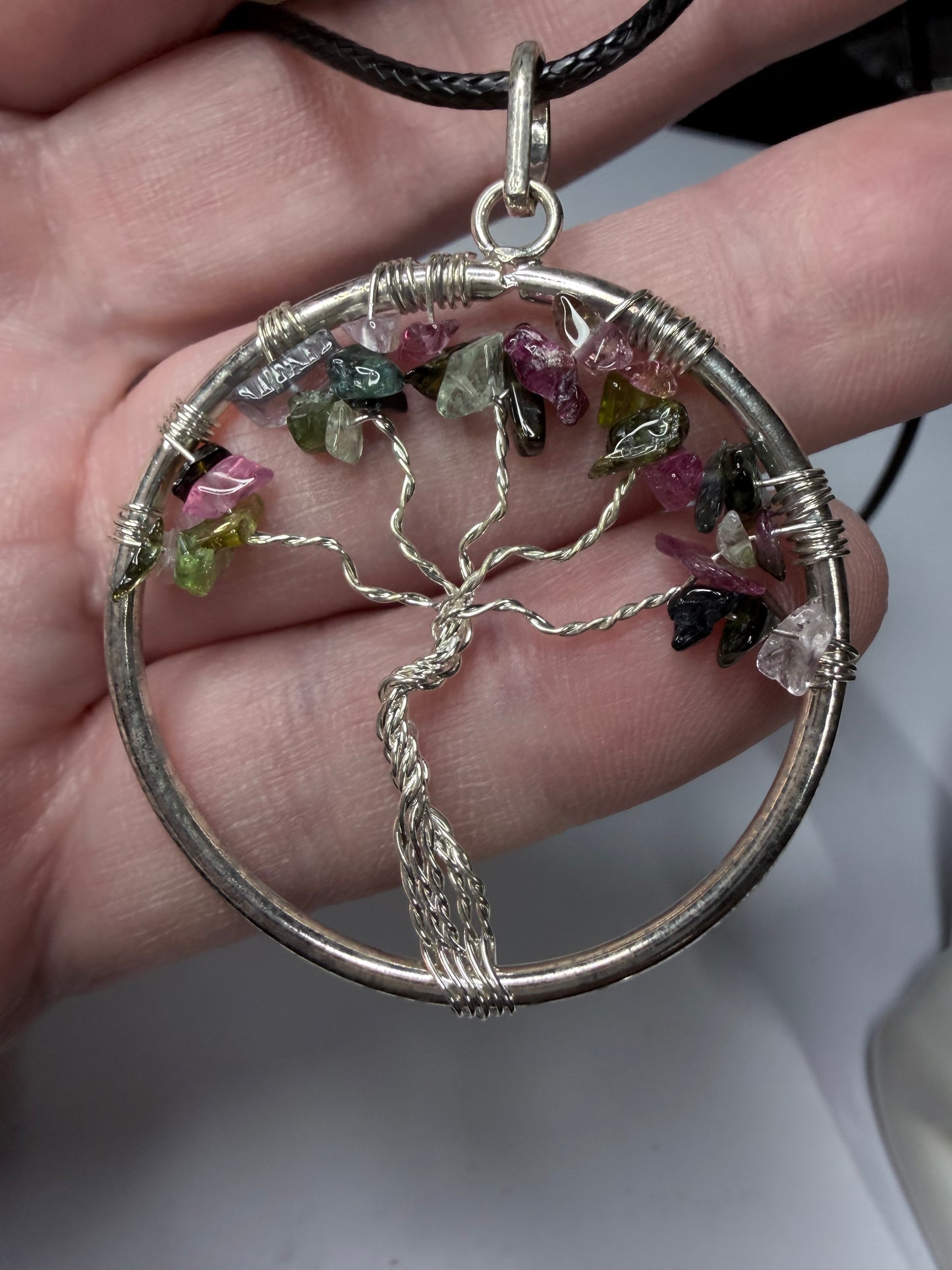 Multi-Colour Tourmaline Tree of Life Necklace