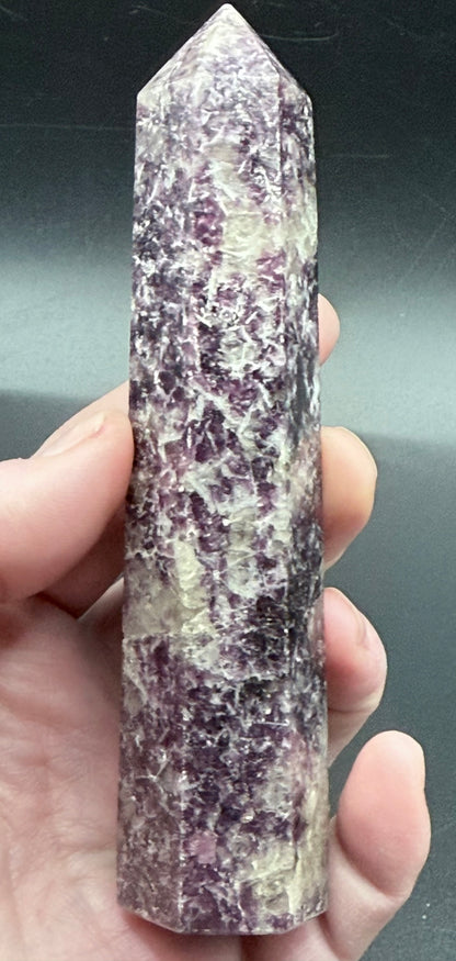 Lepidolite with Pink Tourmaline Tower – 13cm | 175g - Crystal wonderland By Lisa
