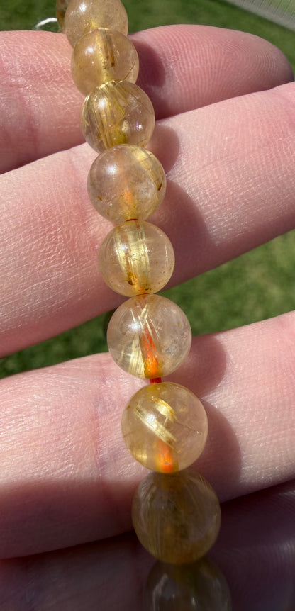 Golden Rutilated Quartz Bracelet — 8mm