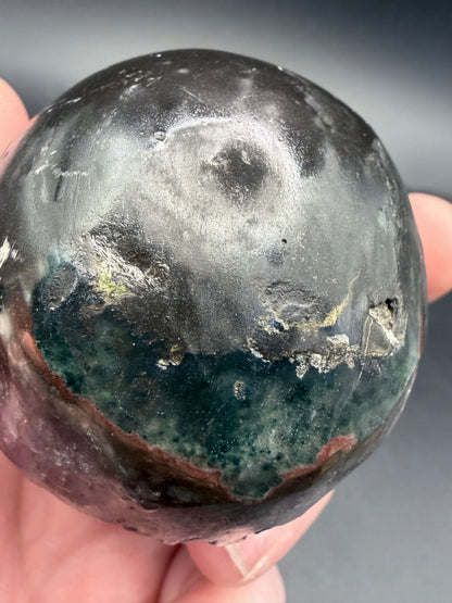 Amethyst Geode Sphere – A Grade (Rare Green Banding) B