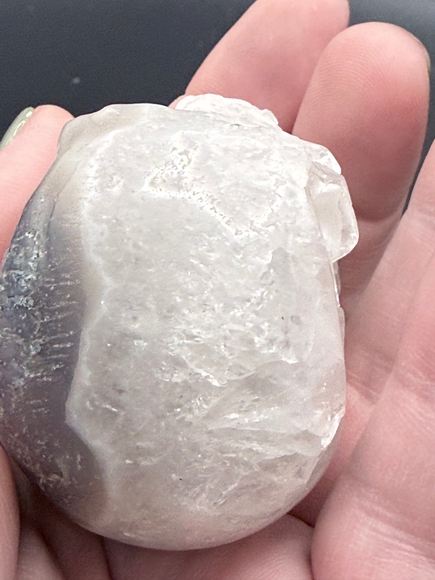 Moss Agate with Quartz Skull Carving – 120g | 5.5 × 5cm