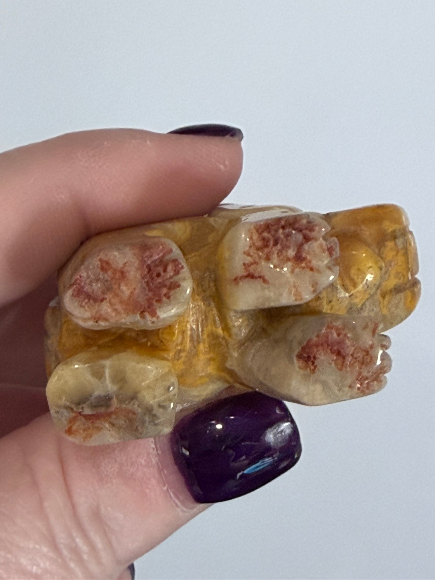 Crazy Lace Agate Elephant Carving – 5cm