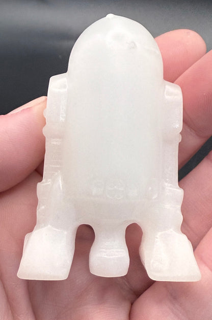 White Jade R2-D2 Carving – 6.2cm