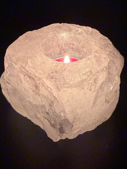 Clear Quartz Raw Candle Holder