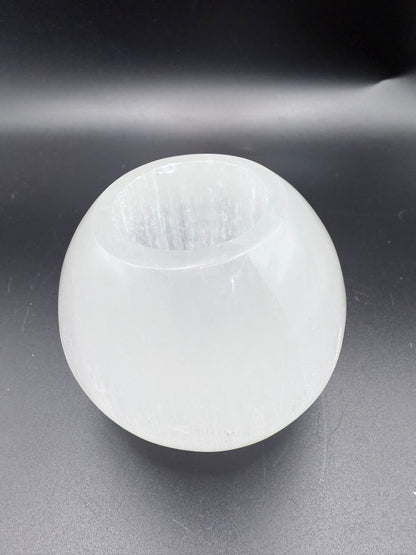 Selenite Sphere Candle Holder