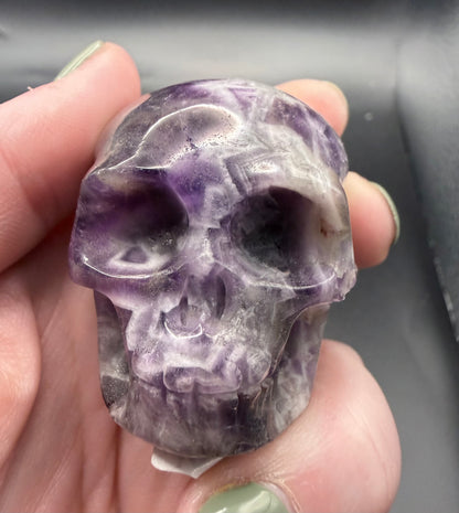 Dream Amethyst Skull Carving – 130g | 5.6 × 4.2cm