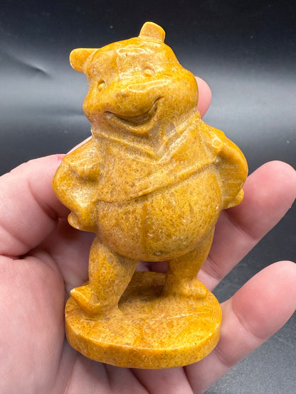 Yellow Jasper Winnie the Pooh Carving