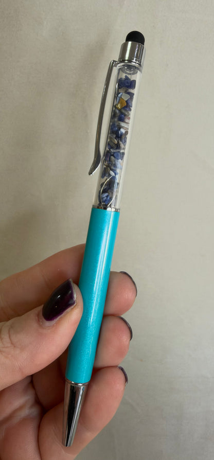 Crystal Chip Pen with Stylus – Assorted Crystals & Colours