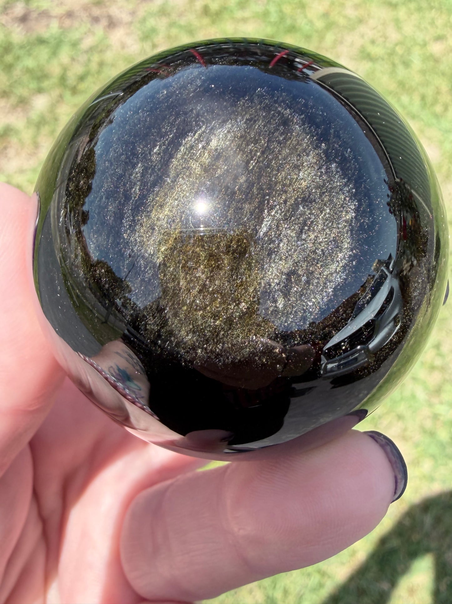 Gold Sheen Obsidian Sphere – 195g