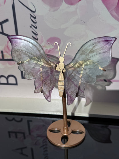 Beautiful Green and Purple Fluorite Butterfly