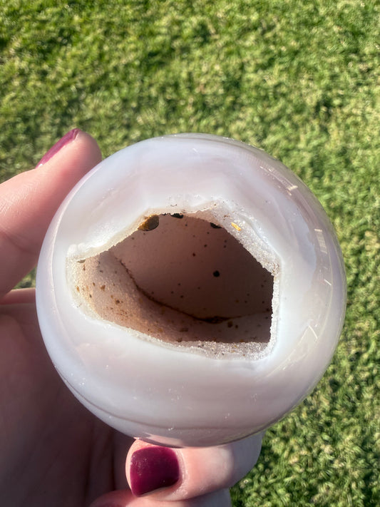 Pink Banded Agate Druzy Sphere - Crystal wonderland By Lisa