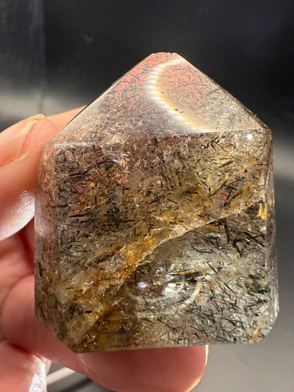 Black Rutile Quartz Freeform with Inclusions
