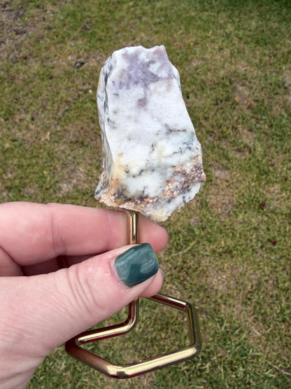 Dendritic Opal Slab on Stand (Merlinite-Style)
