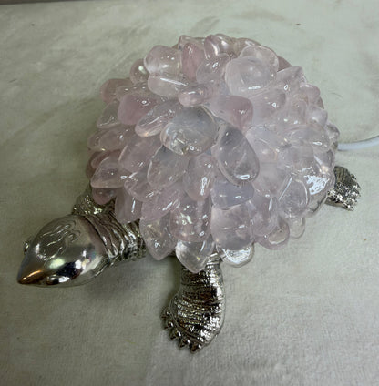 Rose Quartz Turtle Colour Changing USB Lamp