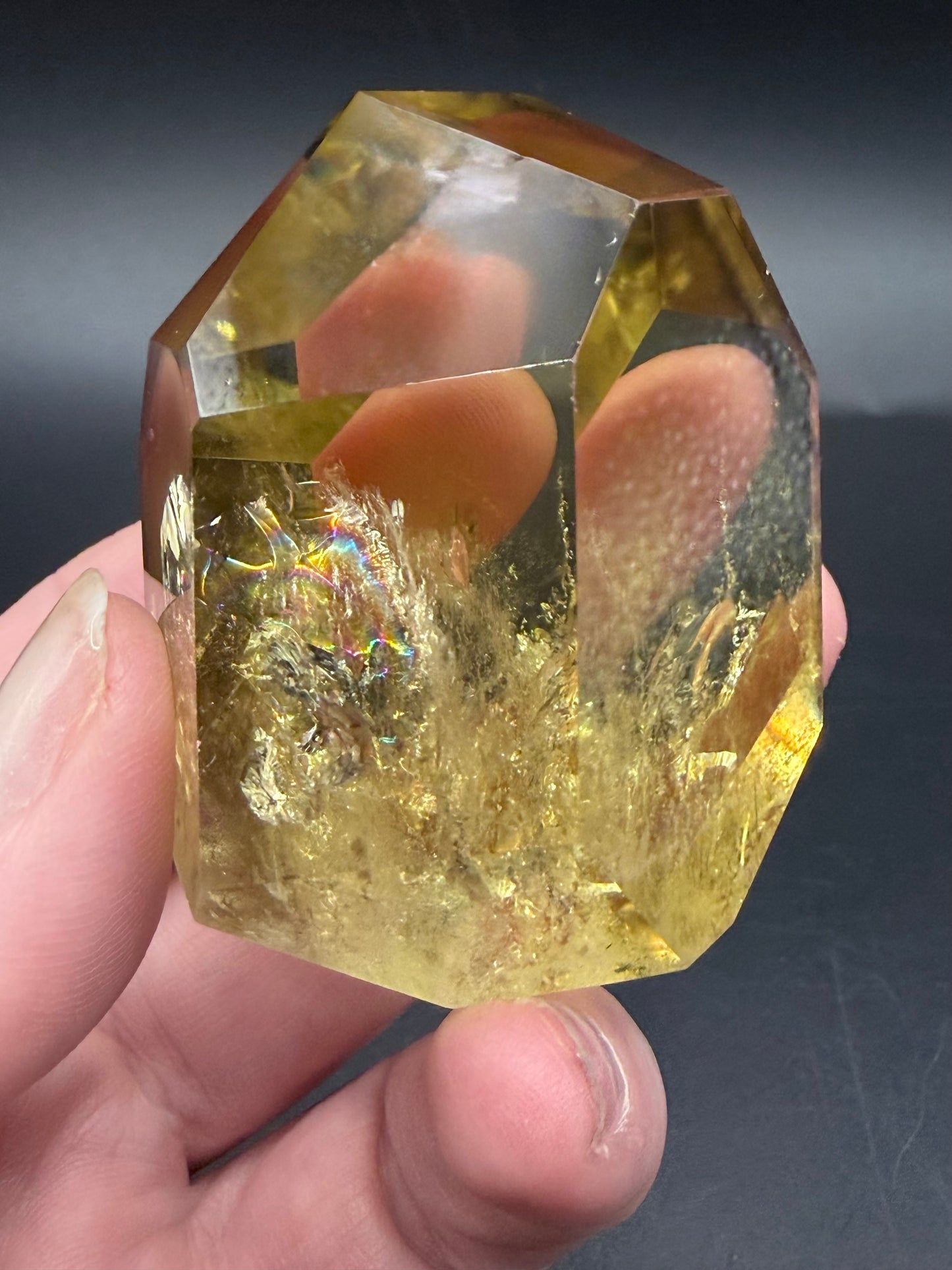Golden Citrine Freeform — High Clarity with Rainbow Inclusions