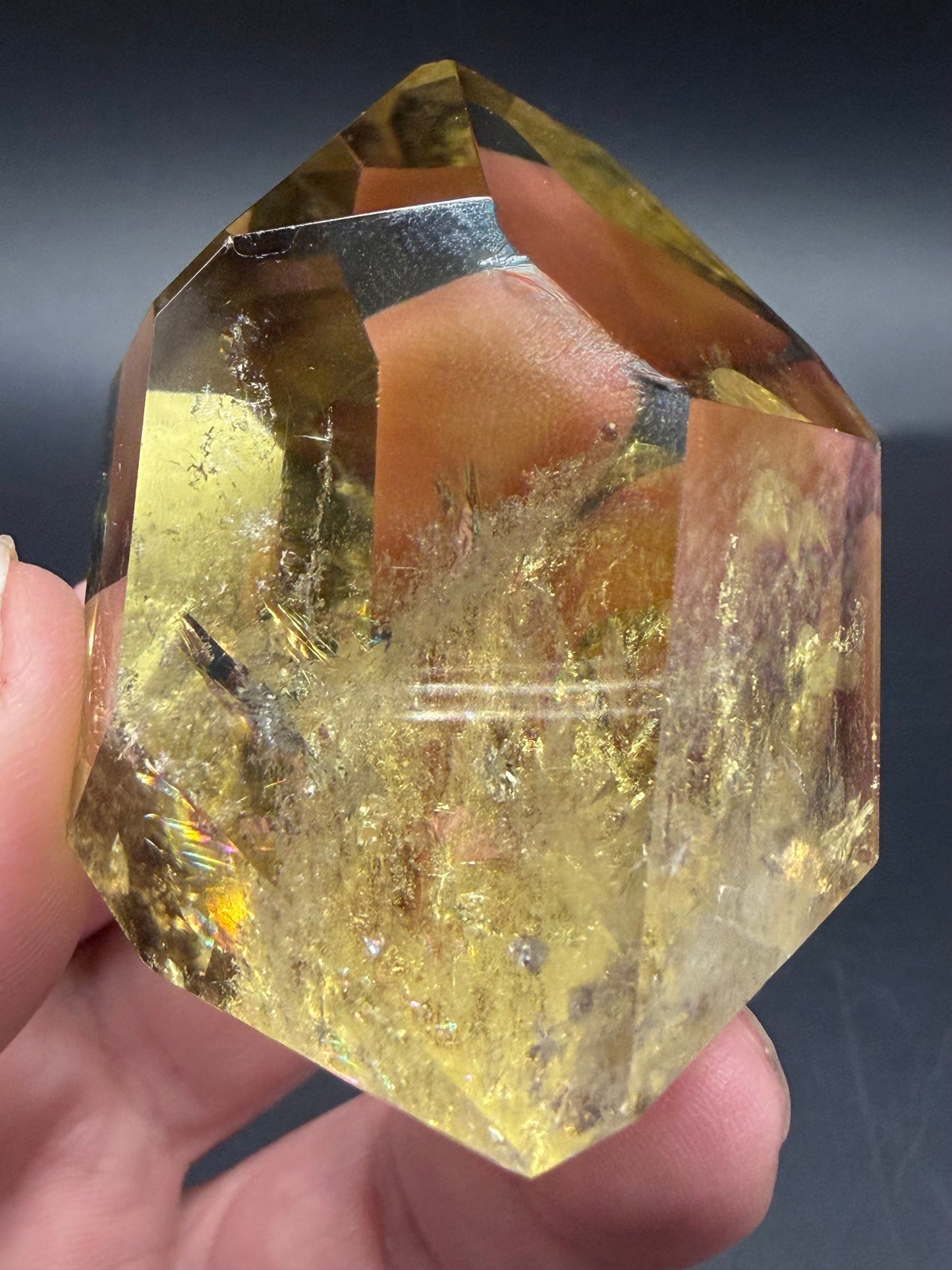 Golden Citrine Freeform — High Clarity with Rainbow Inclusions