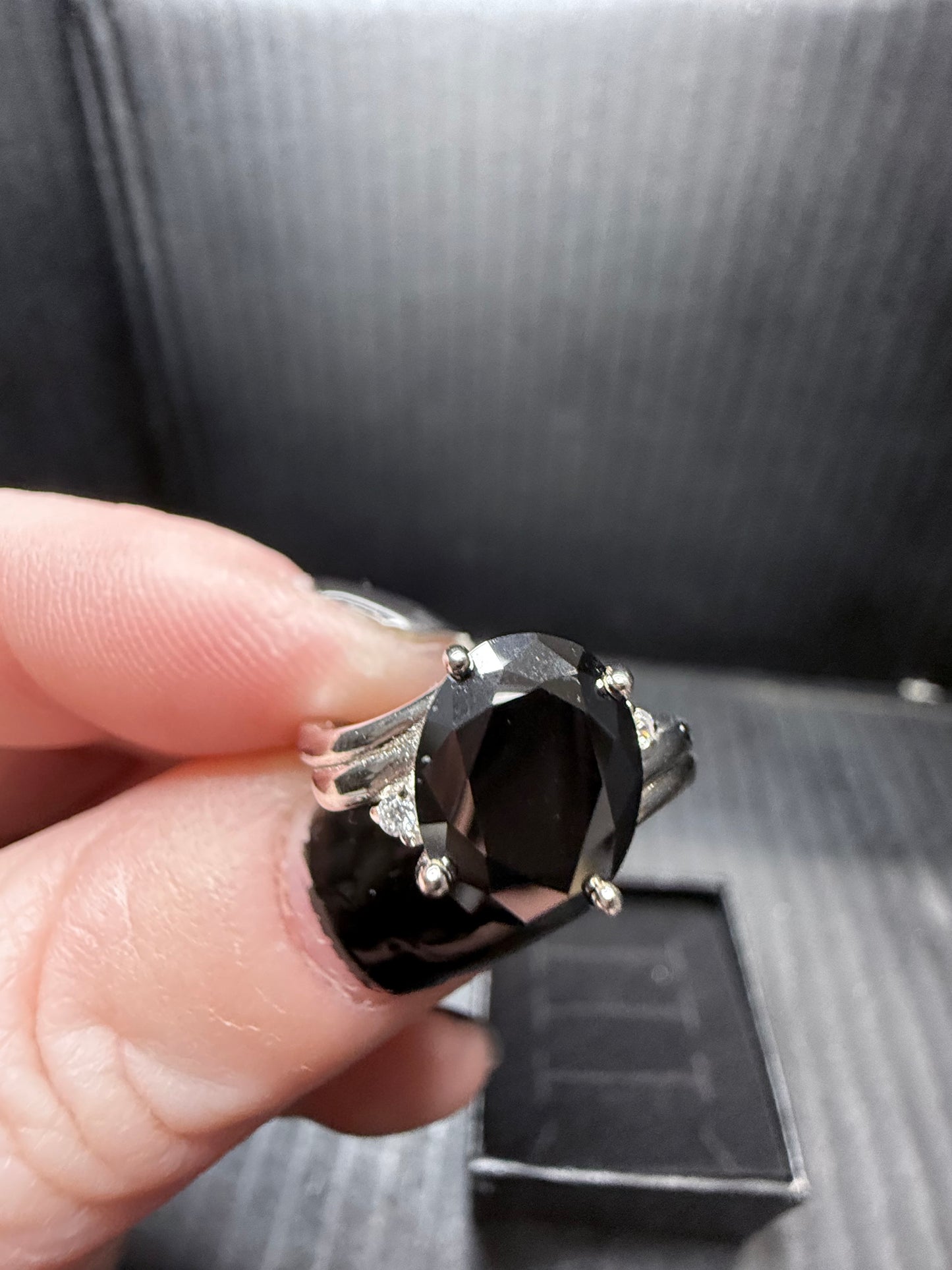 Black Moissonite Diamond Ring