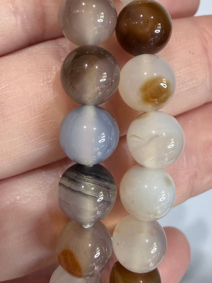 8mm Dendritic Agate Bracelet – Natural Earth Stone for Growth & Stability