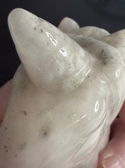 Flower Agate Unicorn Carving – 10cm | 351g