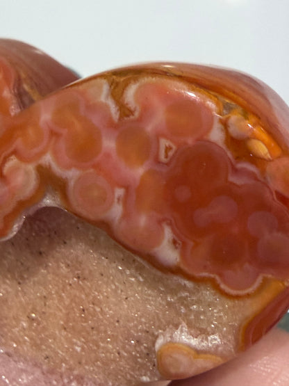 Carnelian Agate Druzy Heart A -