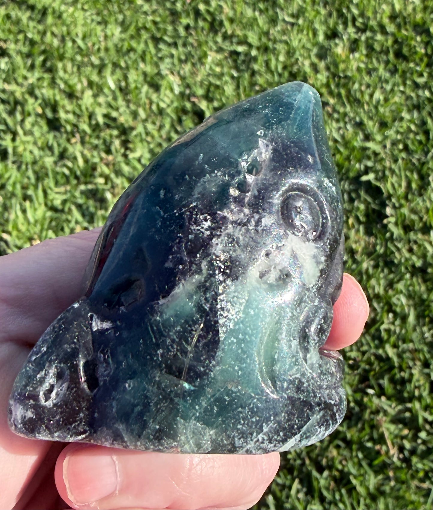 Blue Fluorite Shark Carving 7.2cm | 242g