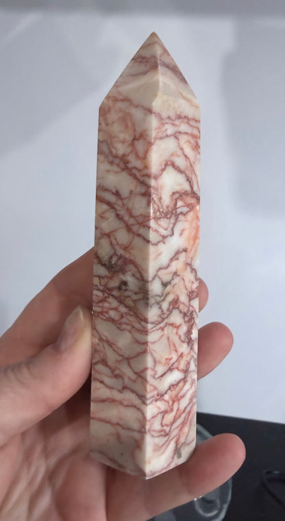 Red Vein Jasper Crystal Tower – 14cm | 330g A