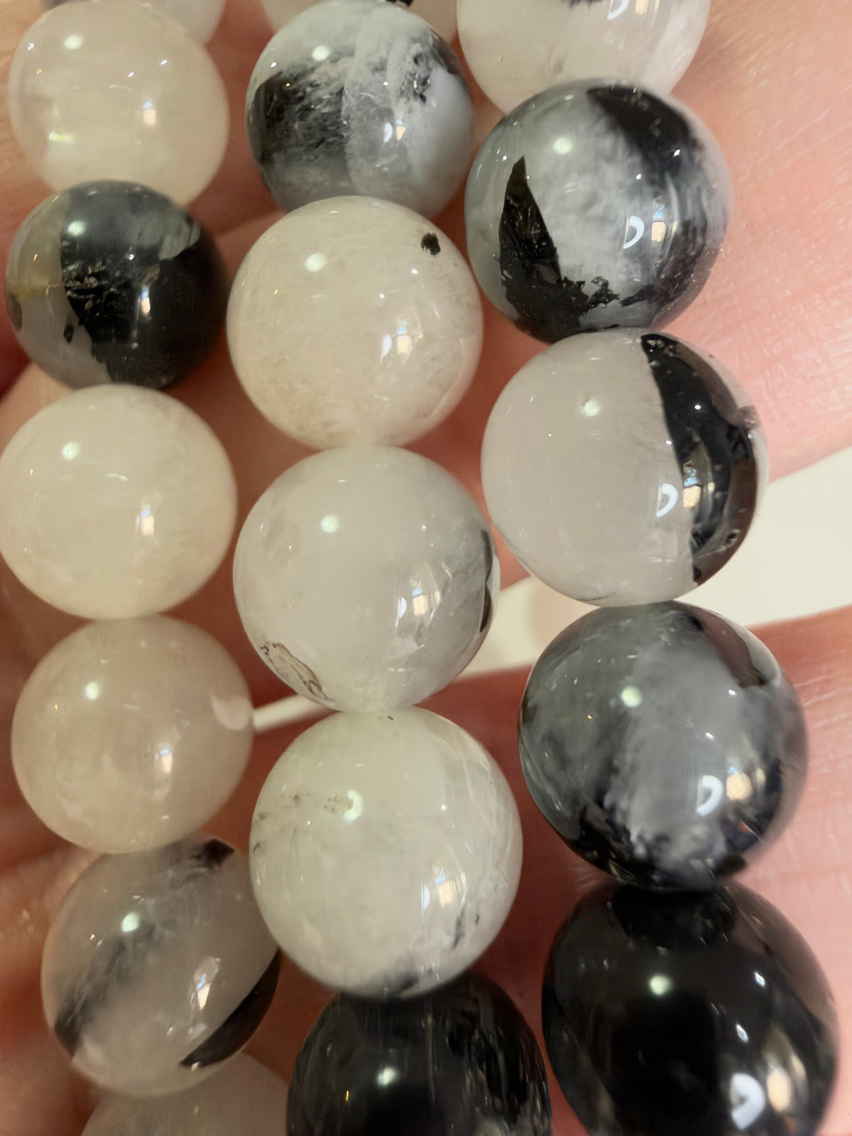 8mm Black Tourmaline in Quartz Bracelet