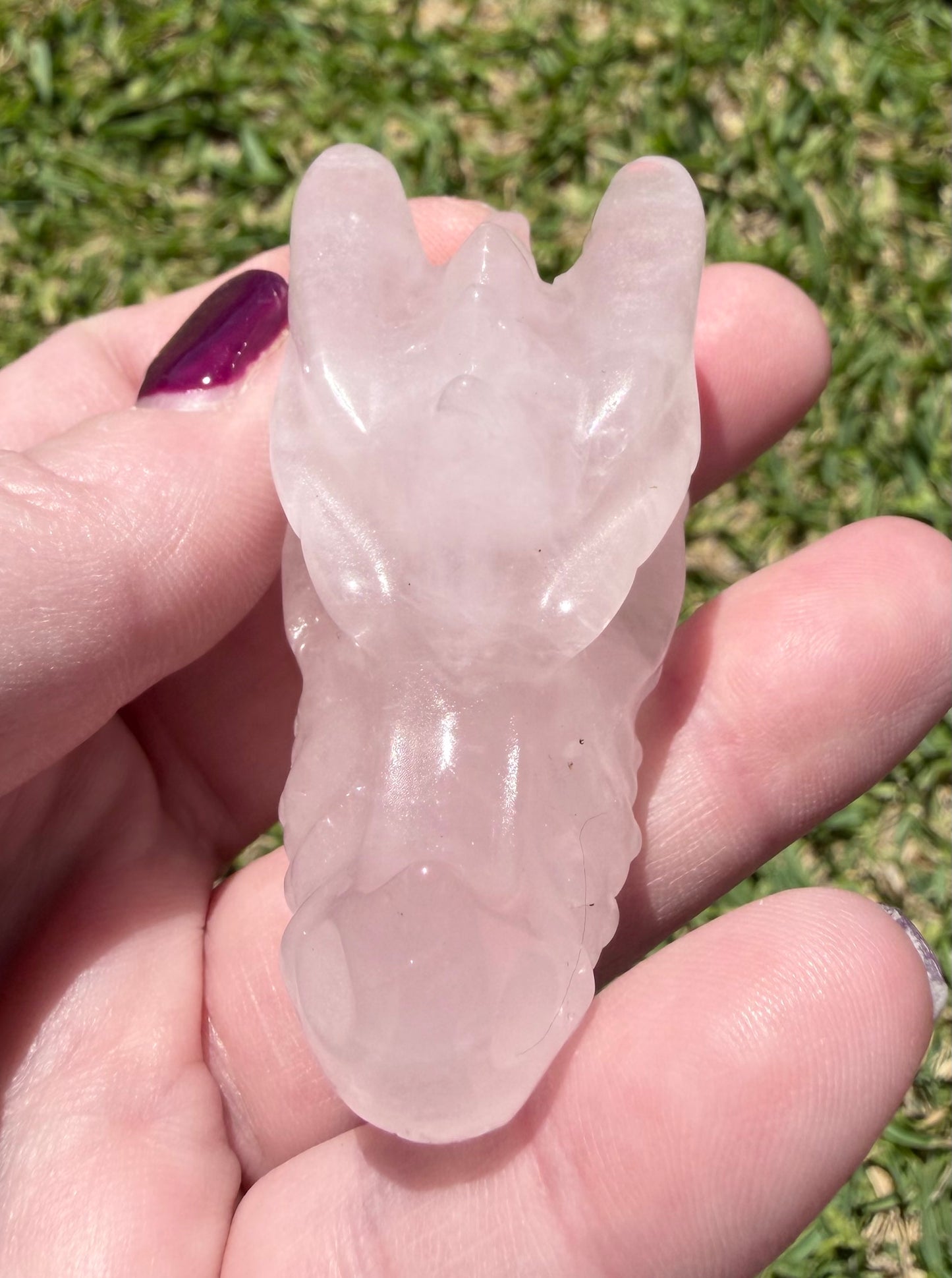 Rose Quartz Dragon Head