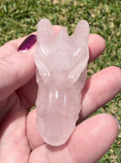 Rose Quartz Dragon Head