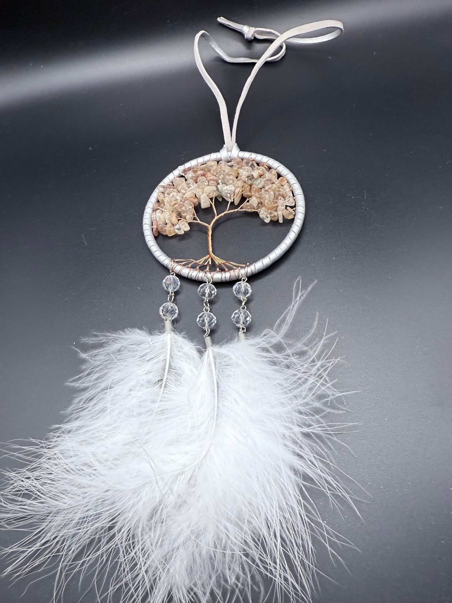 Garden Quartz & Rutile Quartz Tree of Life Dreamcatcher