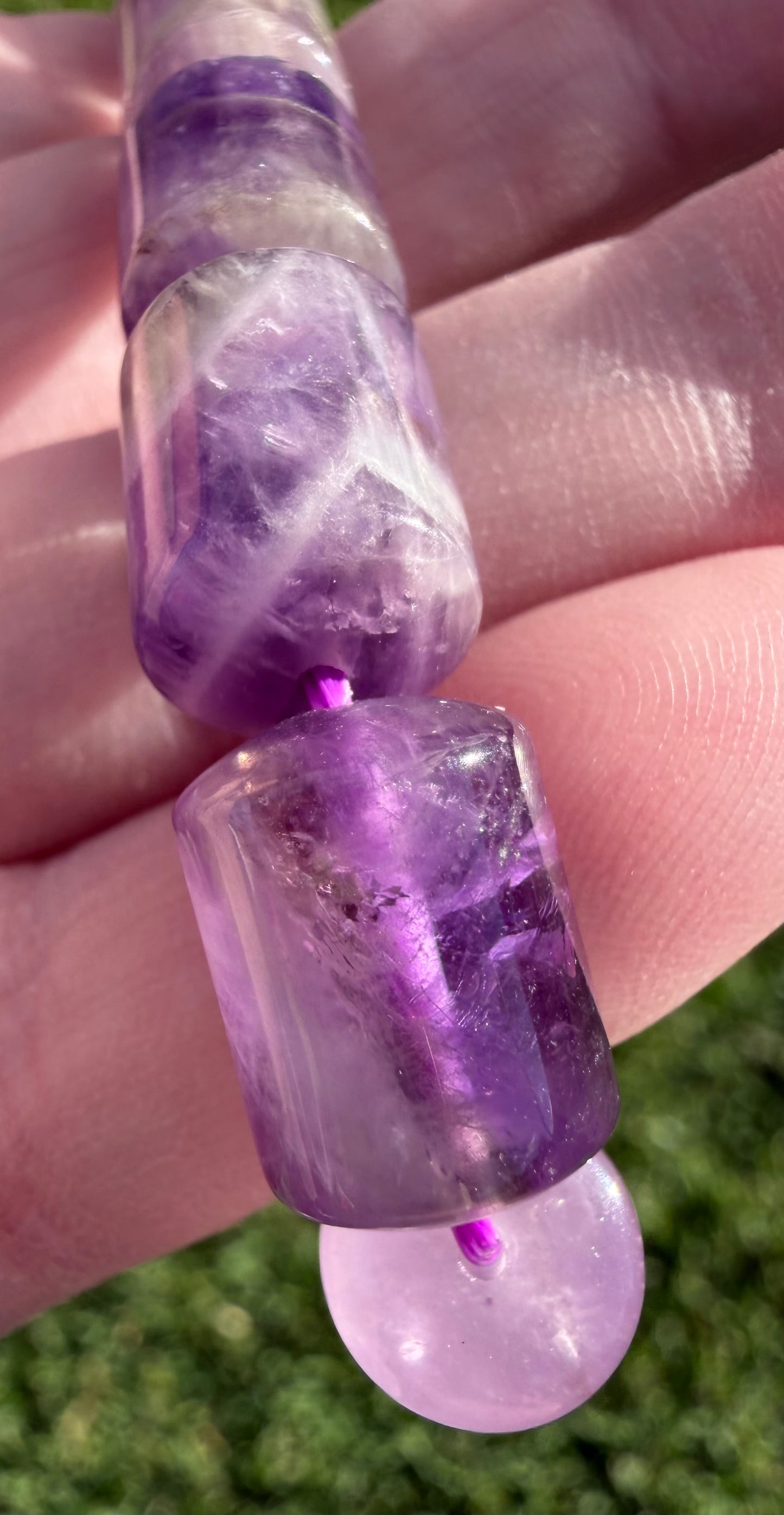 Amethyst Barrel Bead Bracelet