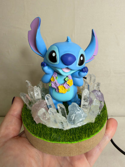 Stitch Crystal Garden USB Lamp – Approx. 11 cm Base
