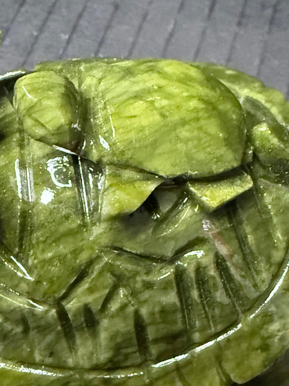 Serpentine Jade (New Jade) Turtle Dragon Carving (12 x 6.5cm | 400g)