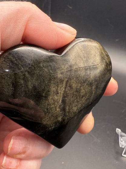 Gold Sheen Obsidian Heart