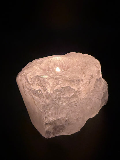 Clear Quartz Raw Candle Holder