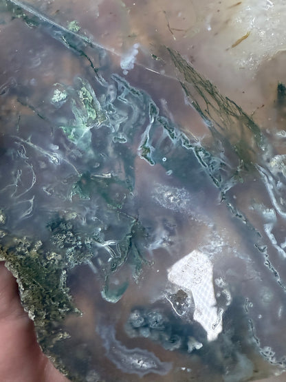 Moss Agate Slab on Stand