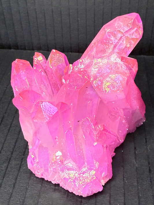 Pink Aura Coated Quartz Cluster