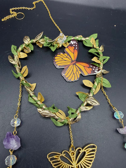 Butterfly Heart Suncatcher – 40cm (with chain)