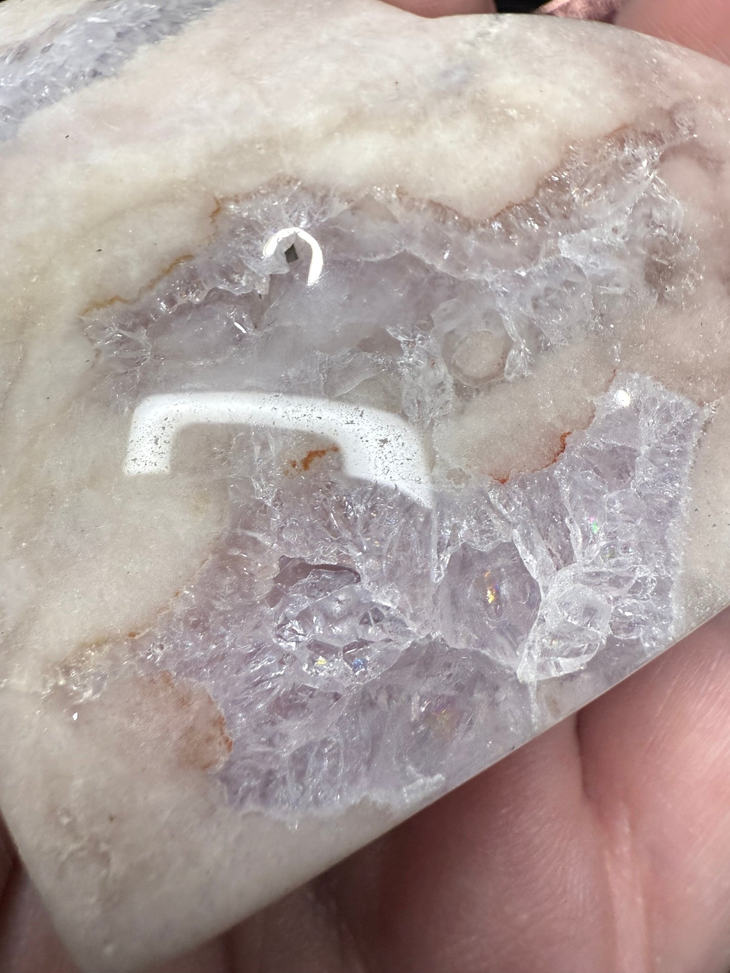 Pink Amethyst Heart on stand
