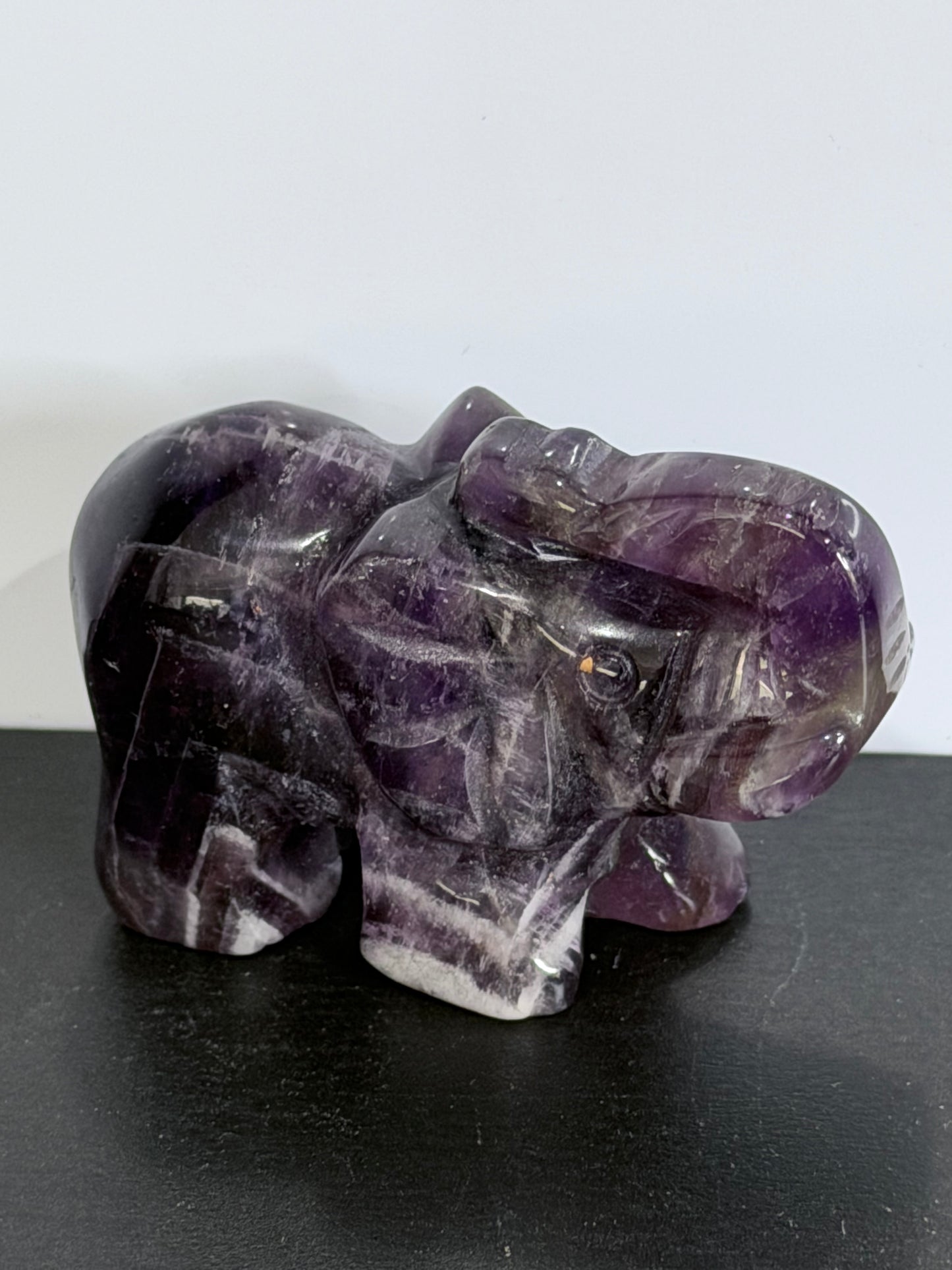 Amethyst Elephant Carving – 5cm
